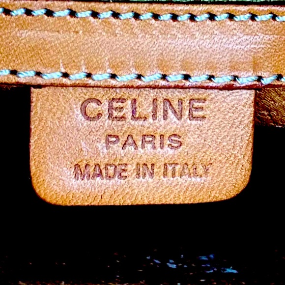 CELINE Macadam Blason Triumph Brown Carry-On Orange Leather Stripes Authentic - Picture 9 of 17